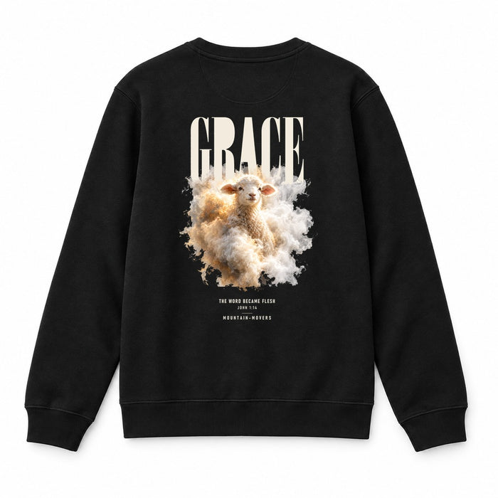 Grace The Word Became Flesh Christmas Sweatshirt Backprint
