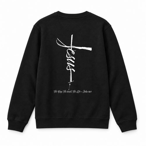 Jesus cross sweatshirt backprint