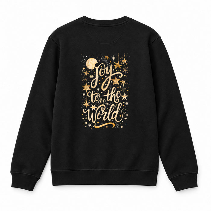 Joy to the World golden Christmas Sweatshirt Backprint