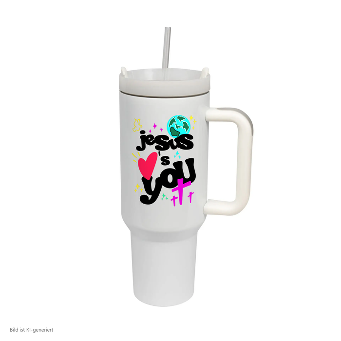 Jesus loves you Thermobecher