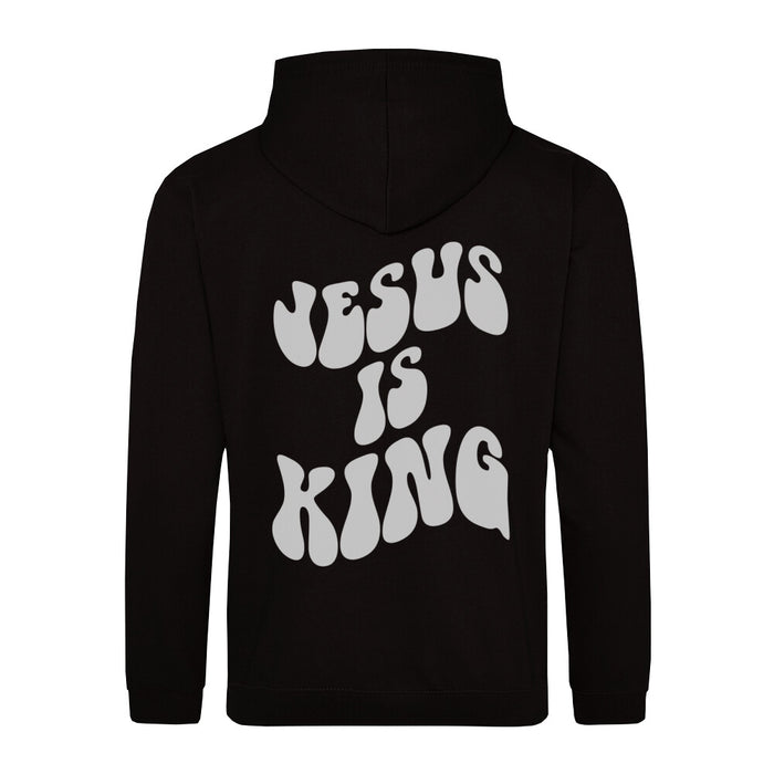 Jezus is koning Schrift Hoodie Rugprint