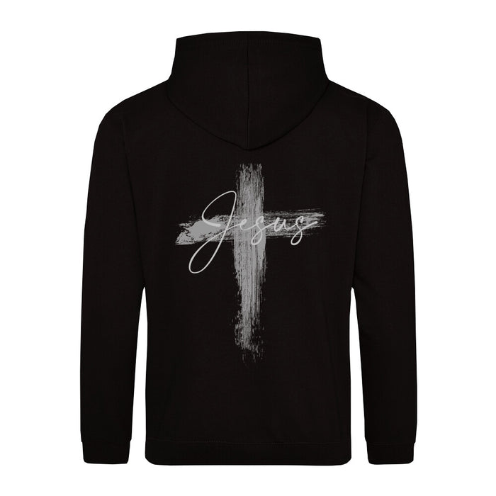 Jesus Painted Cross Hoodie Backprint