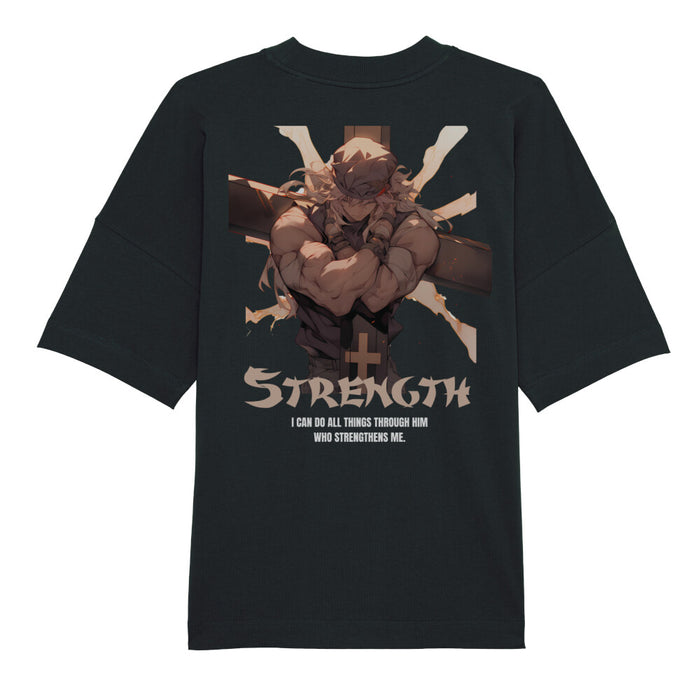 Strength Anime Oversized Shirt (Back)