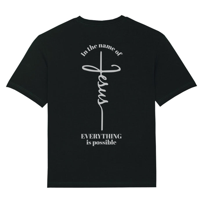 In the name of Jesus Oversized T-Shirt Backprint