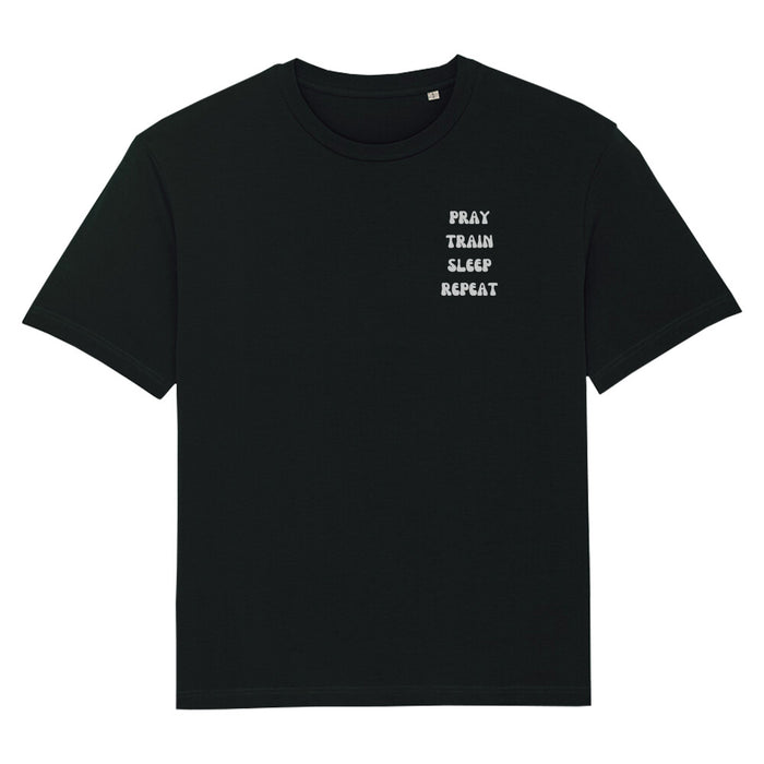Pray, train, sleep, repeat Oversized Shirt