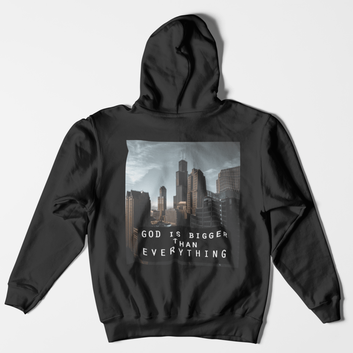 God is bigger hoodie backprint