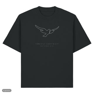 Fürchtet euch nicht Taube Heavy Oversized Shirt, Schwarz, Vorderseite