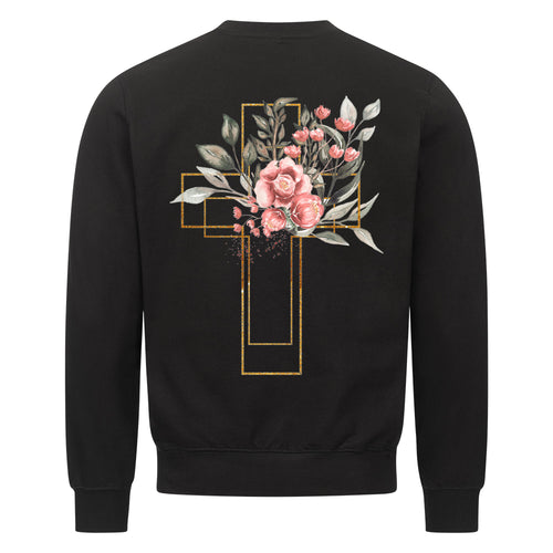 Golden Cross watercolor sweatshirt backprint