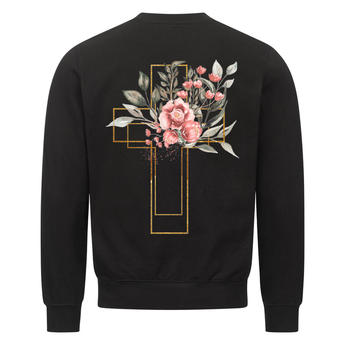 Golden Cross watercolor sweatshirt backprint