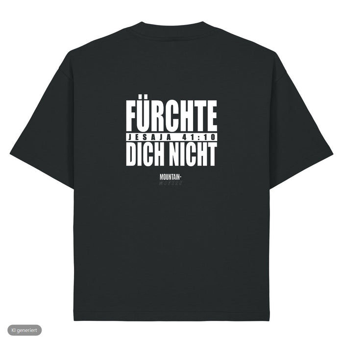 Fürchte dich nicht Typo Heavy Oversized Shirt Front & Backprint