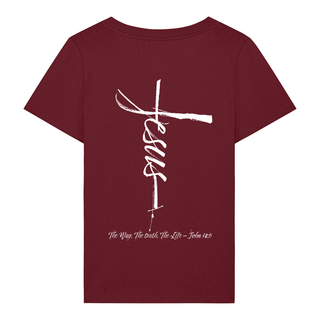 Jesus Cross Frauen T-Shirt BackPrint