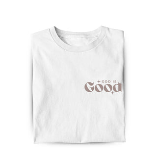 God is good retro taupe Shirt Variante, Mountain Movers christliches Design
