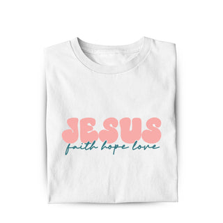 Jesus faith hope love Shirt Variante, Mountain Movers christliches Design