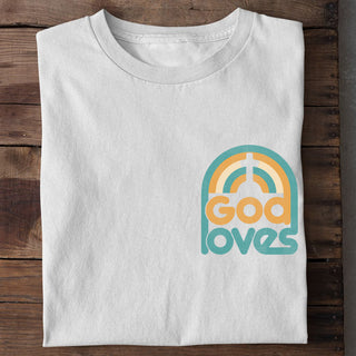 God Loves Shirt Variante, Mountain Movers christliches Design