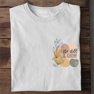 Be still & Know Shirt Detailansicht, Mountain Movers christliche Streetwear