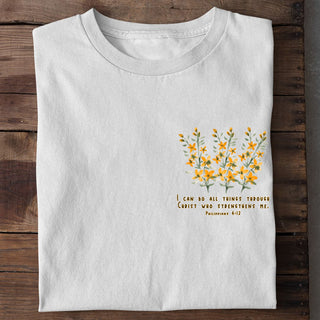 All things through Christ Shirt Variante, Mountain Movers christliches Design