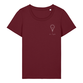 Be a Light Frauen T-Shirt Detailansicht, Mountain Movers christliche Streetwear
