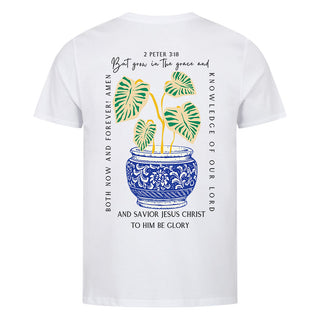 to Him be glory forever Shirt Backprint Variante, Mountain Movers christliches Design