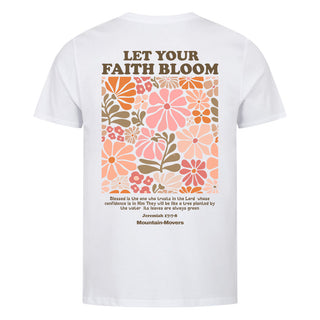 Let Your Faith Bloom and Fly Shirt Backprint Variante, Mountain Movers christliches Design