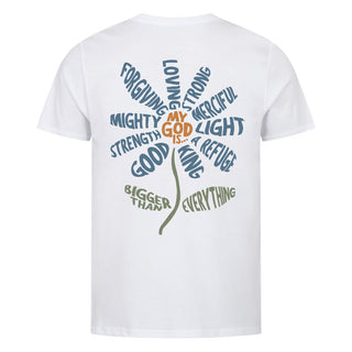My God Is everything Shirt Backprint Variante, Mountain Movers christliches Design