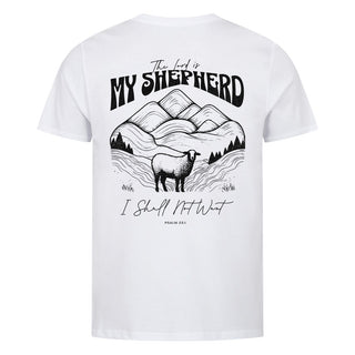 The Lord is My Shepherd Shirt Backprint Variante, Mountain Movers christliches Design
