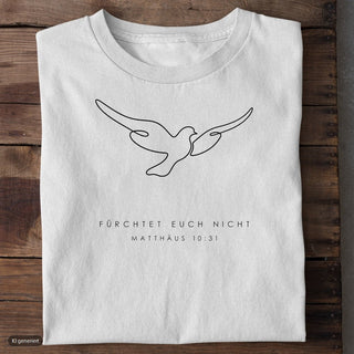 Fürchtet euch nicht Taube T-Shirt, Weiß, Vorderseite