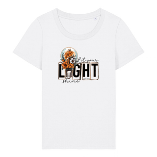 Let your light shine Frauen Shirt Detailansicht, Mountain Movers christliche Streetwear
