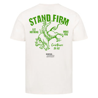 Stand firm Shirt Backprint Variante, Mountain Movers christliches Design