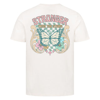 Stronger than the storm Shirt Backprint Detailansicht, Mountain Movers christliche Streetwear