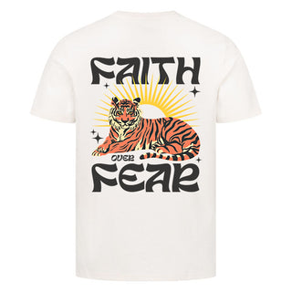 Faith Over Fear tiger Shirt Backprint Variante, Mountain Movers christliches Design