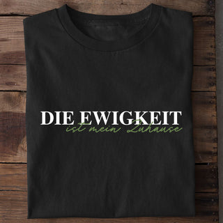 Die Ewigkeit ist mein Zuhause Shirt Detailansicht, Mountain Movers christliche Streetwear