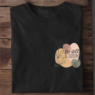 Be still & Know Shirt Detailansicht, Mountain Movers christliche Streetwear