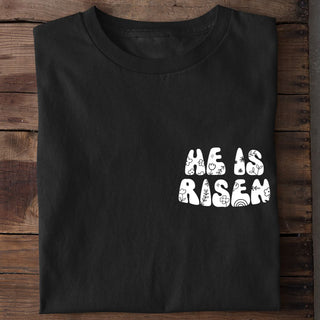He is Risen Shirt Detailansicht, Mountain Movers christliche Streetwear