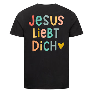 Jesus liebt dich - Cute Shirt Backprint Variante, Mountain Movers christliches Design
