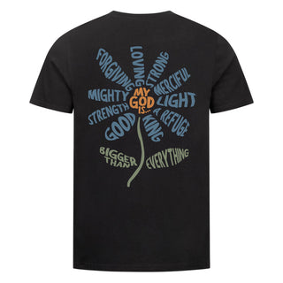 My God Is everything Shirt Backprint Variante, Mountain Movers christliches Design