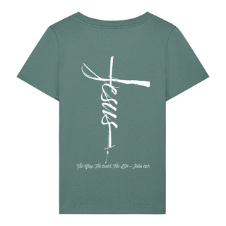 Jesus Cross Frauen T-Shirt BackPrint