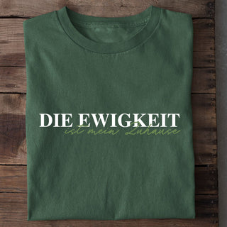 Die Ewigkeit ist mein Zuhause Shirt Detailansicht, Mountain Movers christliche Streetwear