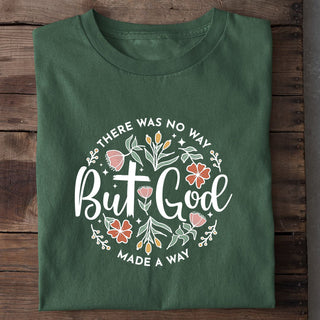 But God floral Shirt Detailansicht, Mountain Movers christliche Streetwear