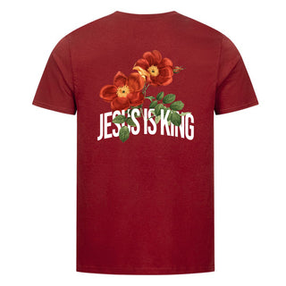 Jesus is King Flower Shirt Backprint