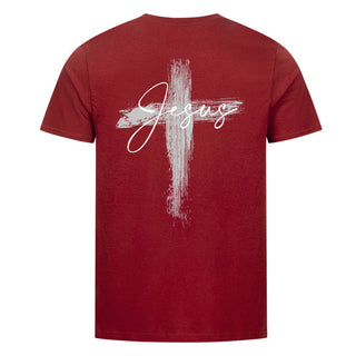 Jesus painted cross shirt backprint