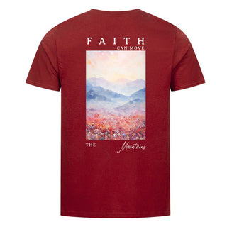 Faith can move the mountains watercolor shirt backprint