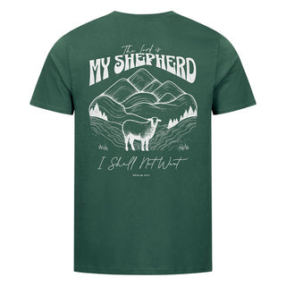 The Lord is My Shepherd Shirt Backprint Detailansicht, Mountain Movers christliche Streetwear