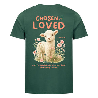 Chosen Loved Shirt Backprint Detailansicht, Mountain Movers christliche Streetwear