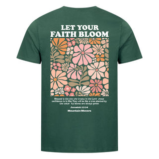 Let Your Faith Bloom and Fly Shirt Backprint Detailansicht, Mountain Movers christliche Streetwear