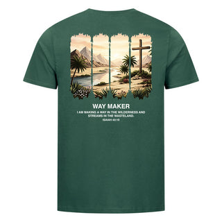 Way Maker in the Wilderness Shirt Backprint Detailansicht, Mountain Movers christliche Streetwear