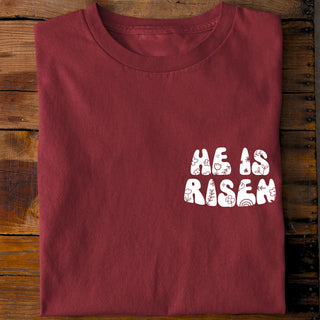 He is Risen Shirt Detailansicht, Mountain Movers christliche Streetwear