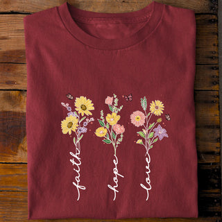 Faith Hope Love Flower Shirt