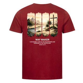 Way Maker in the Wilderness Shirt Backprint Detailansicht, Mountain Movers christliche Streetwear