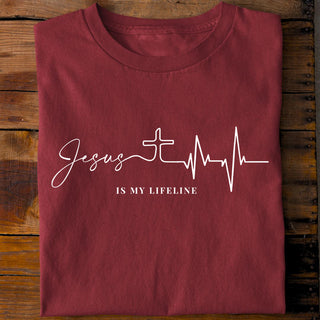Jezus is mijn levenslijn-T-shirt