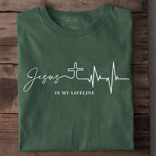 Jezus is mijn levenslijn-T-shirt